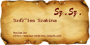 Széles Szabina névjegykártya